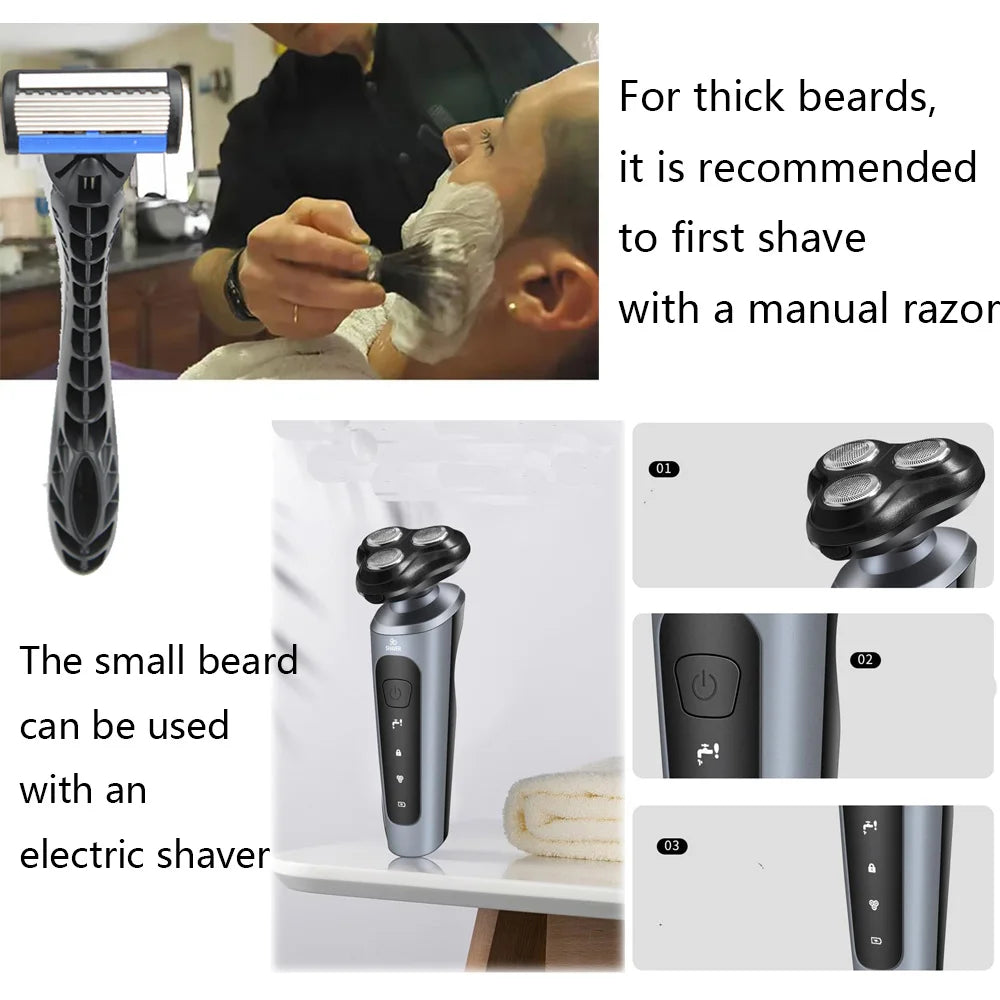 Rasoir ours rasoir pour hommes Intelligent humide sec barbe rasage tondeuse rasoir barbe dissolvant ABS tondeuse Rechargeable