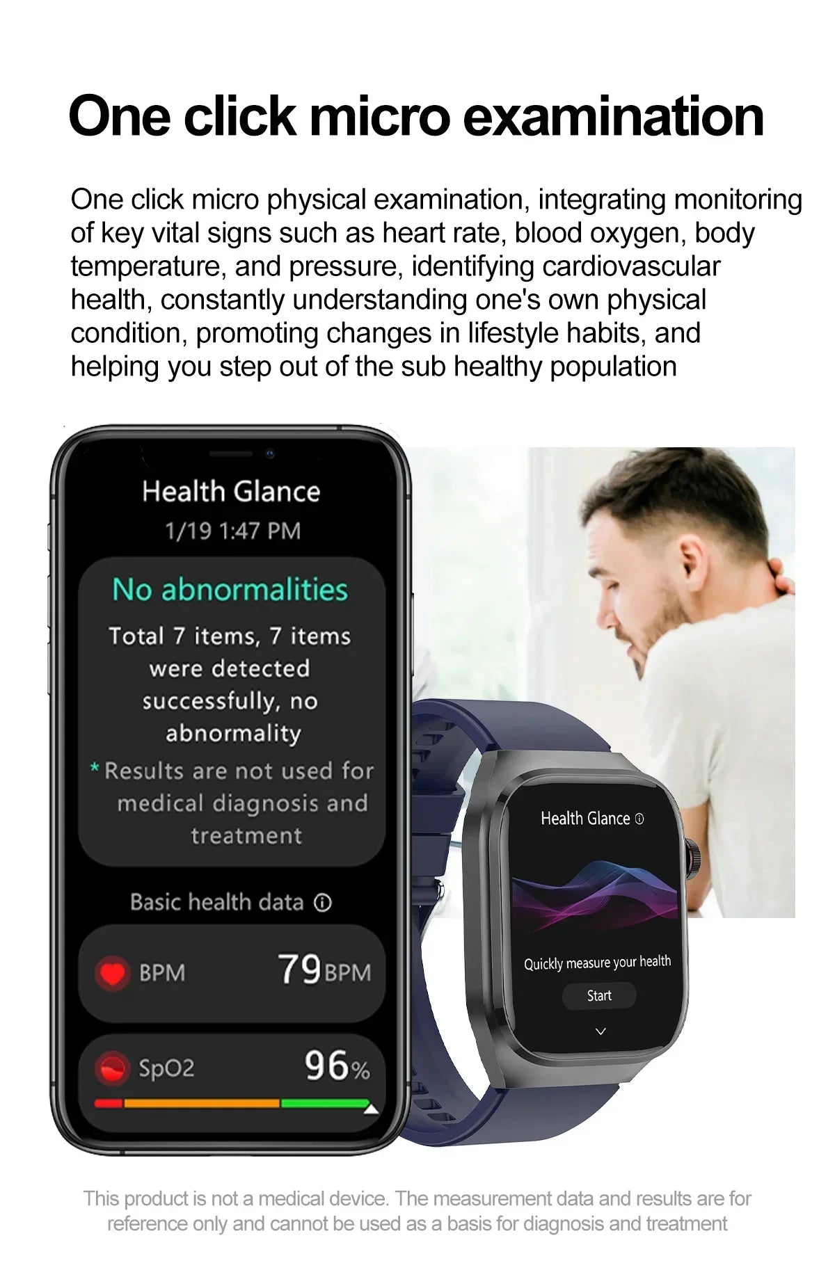 Xiaomi pression artérielle acide uricique graisse corporelle Smartwatch Micro examen physique orgue santé montres Bluetooth appel montre intelligente