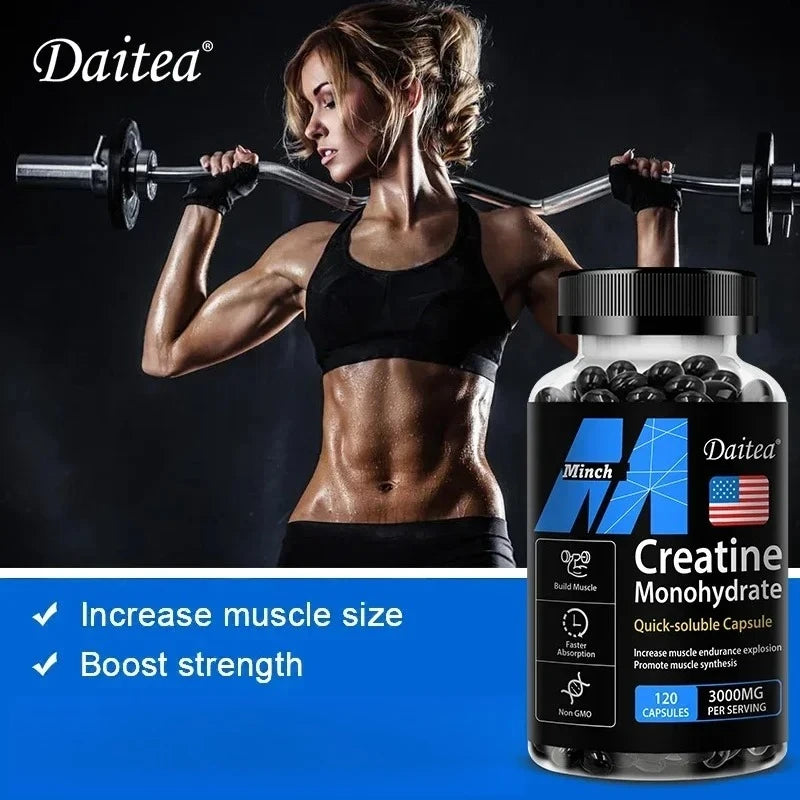 Créatine monohydrate - 3 000 mg par service, créatine pré-entraînement pour aider à construire les muscles, améliorer l'énergie et les performances