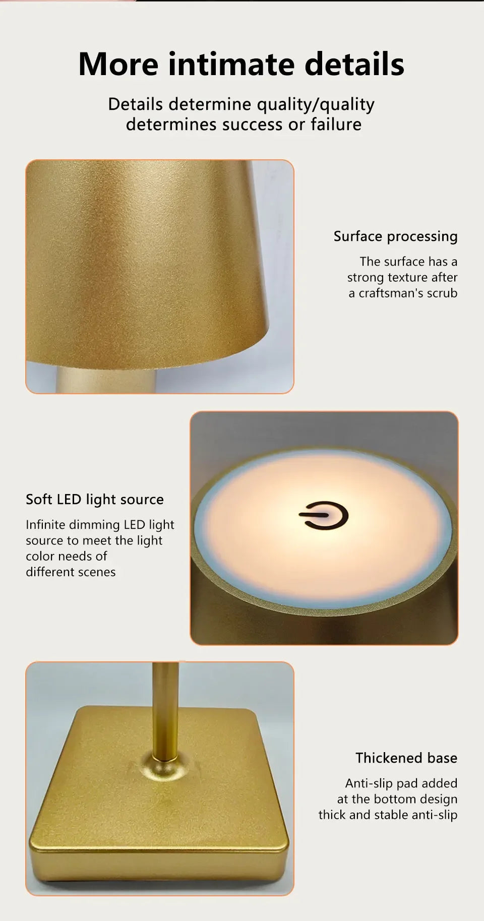 LED lampe de bureau Usb lampe de Table Rechargeable sans fil tactile 3 couleurs bureau veilleuse Bar Restaurant créatif lumière ambiante décor