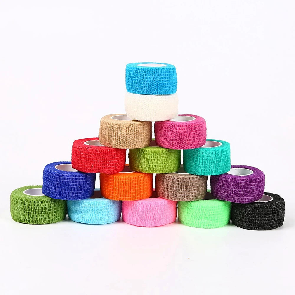 5-piece set self-adhesive elastic bandage, first aid wrap, sprain, cohesive elastic bandage, sports injury, finger bandage, adhesive wrap
