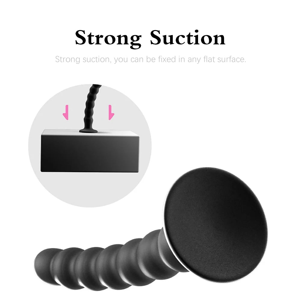 Sex toys for men and women, anal plug, prostate massager, sex products, vaginal stimulator with strong suction cup, silicone bead dildo