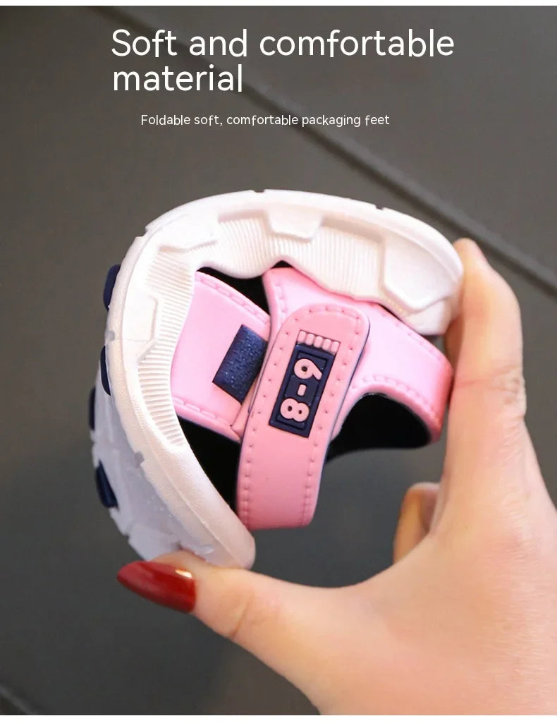 Sandales pour enfants étudiants chaussures antidérapantes simples généreux garçons filles sandales porter et hors facile fond souple enfants chaussures décontractées