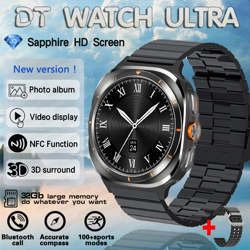 2025 nouvelle montre DT 7 montre Ultra intelligente hommes 32GB mémoire vidéo GPS NFC 47mm AMOLED Fitness sport Tracker santé montres intelligentes femmes