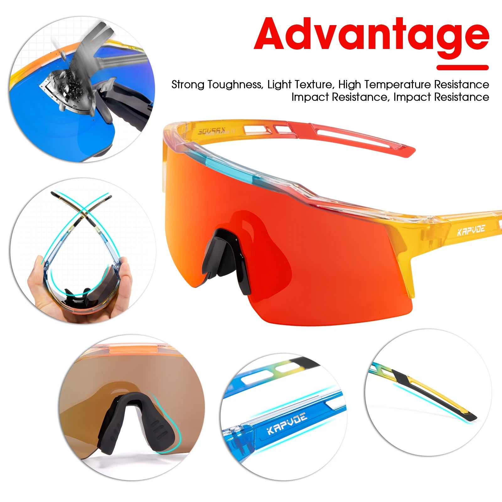 Kapvoe lunettes de soleil photochromiques pour enfants Protection UV400 lunettes de cyclisme de Sport enfants garçons filles lunettes de vélo de mode lunettes de vélo