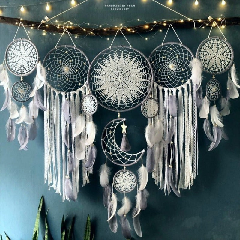5-piece/set Boho dreamcatcher home decor macrame dreamcatcher wall hangings moon Ramadan dreamcatcher children's nursery ornament