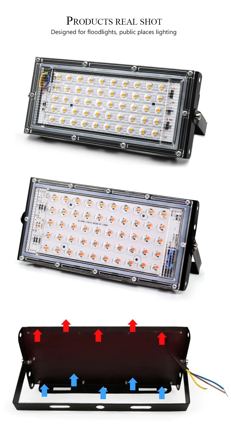 Éclairage LED étanche AC 220V IP65 projecteur extérieur projecteur 50W 100W 150W LED réflecteur lampadaire éclairage paysager