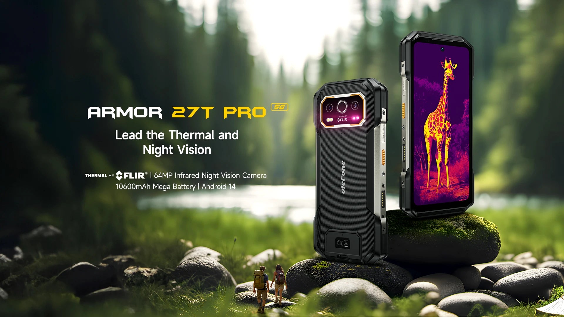 Ulefone Armor 27T Pro 5G THERMAL BY FLIR ®   Téléphone robuste Android 14 10600mAh Smartphone 64MP 6,78" 24GB + 256GB Téléphone portable NFC