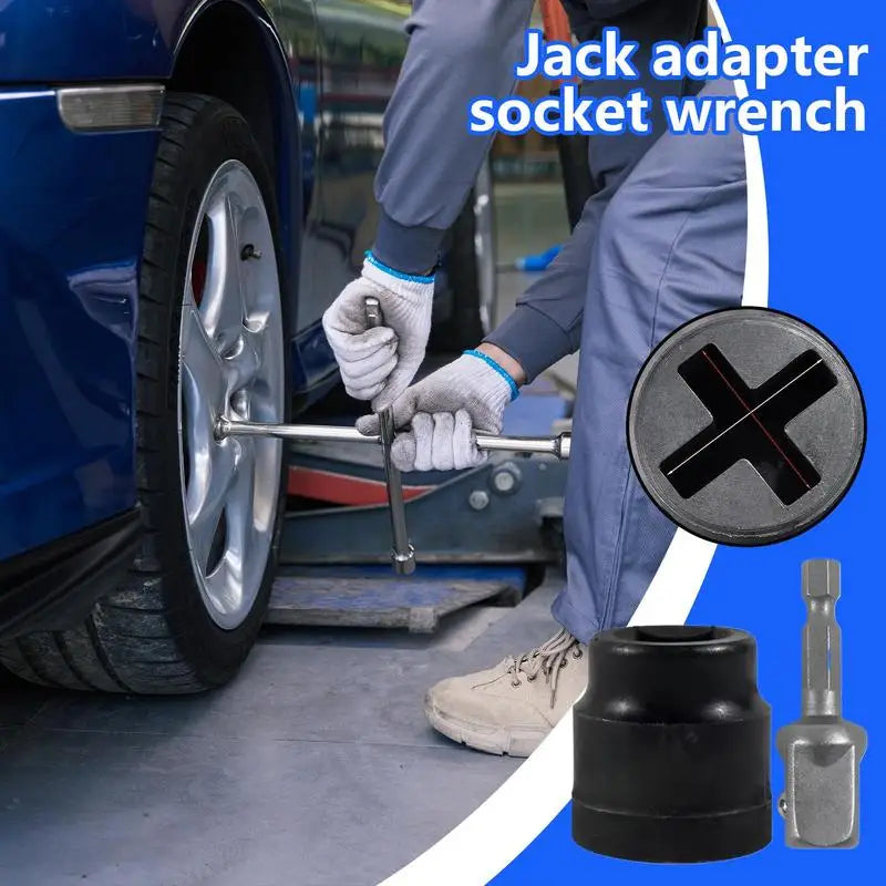 Adaptateur de cric de perceuse électrique, adaptateur de clé à chocs, prise de cric de réparation de voiture, entretien du véhicule, outil de levage, équipement d'économie de travail