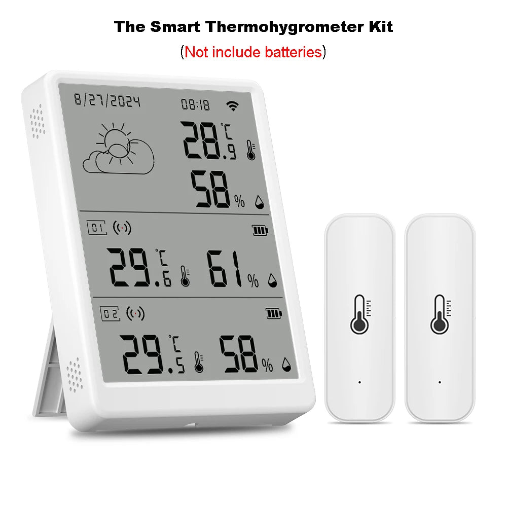 Tuya – Station météo WiFi, capteur de température, Kit thermohygromètre intelligent, passerelle Wi-Fi et thermohygromètre 433mhz avec alerte par application