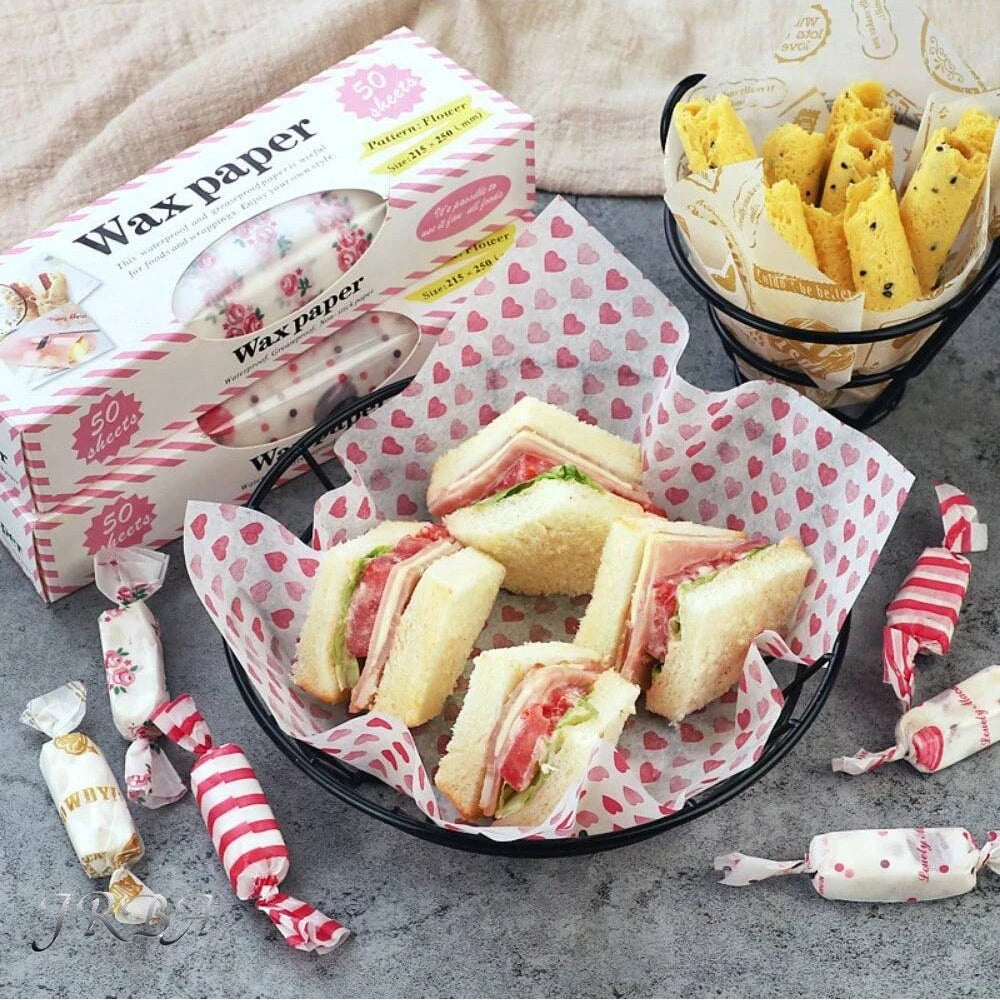 50 pièces papier de cire papier d'emballage alimentaire résistant à la graisse cuisson savon emballage papier Sandwich Hamburger bonbons alimentaires papier de cire résistant à la graisse
