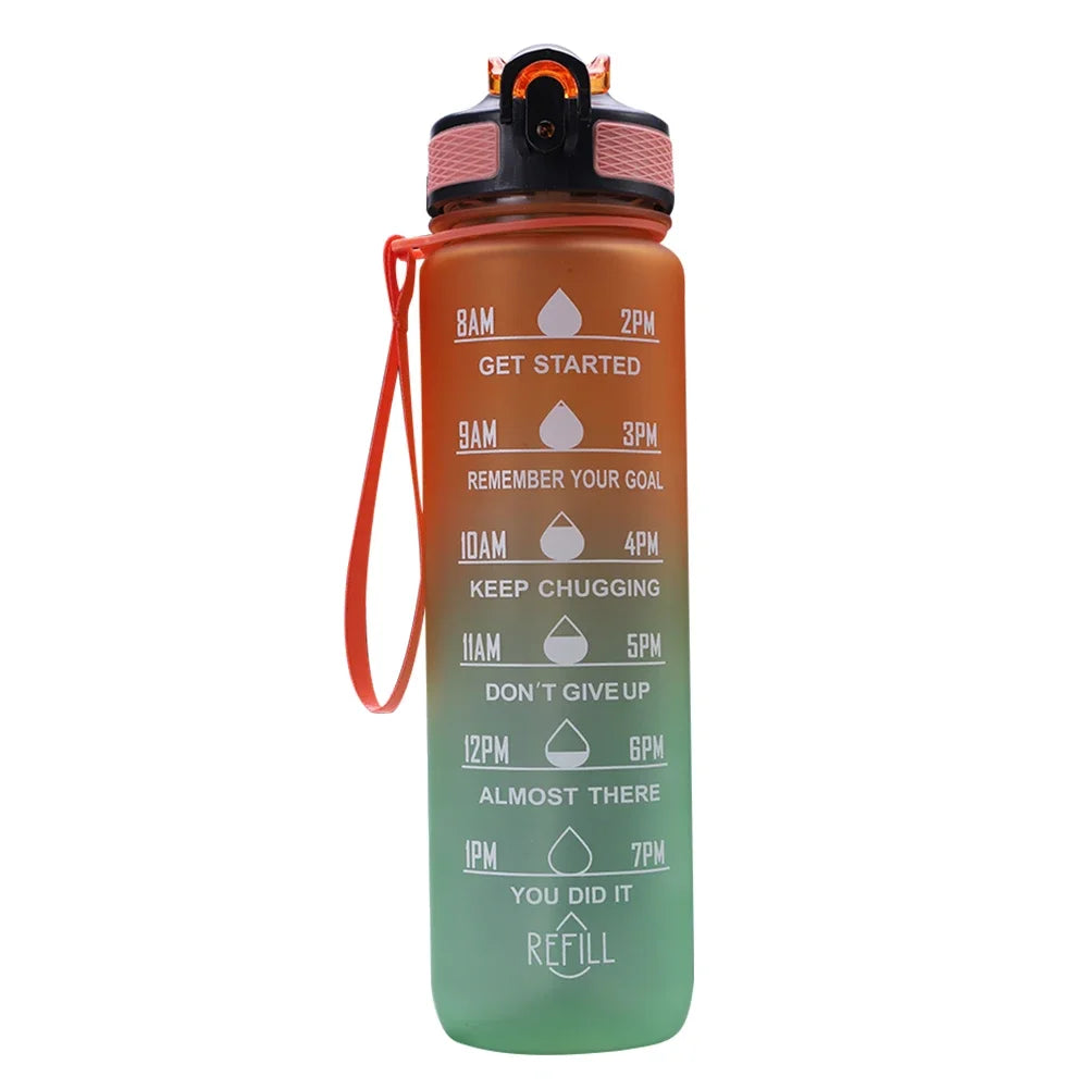 Bouteille d'eau de sport de motivation étanche, carafe à boire HI, carafe de fitness en plein air, carafe de voyage, standardisation de cuisine, 1 litre