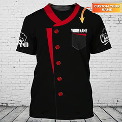 Uniforme de travail de chef pour hommes, T-shirt avec nom personnalisé, impression 3D, décontracté, 2023, séchage rapide et respirant, grande taille
