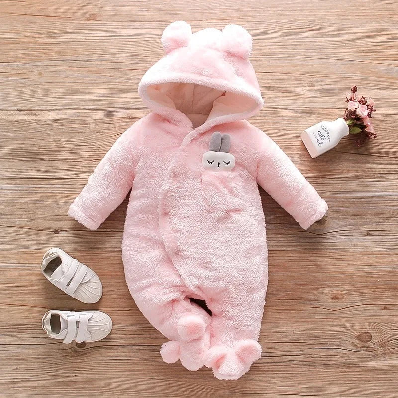 Vêtements d'escalade en peluche pour bébé de 0 à 2 ans, chauds et épais, en coton, avec chien et lapin, dessin animé, nouvelle collection automne et hiver