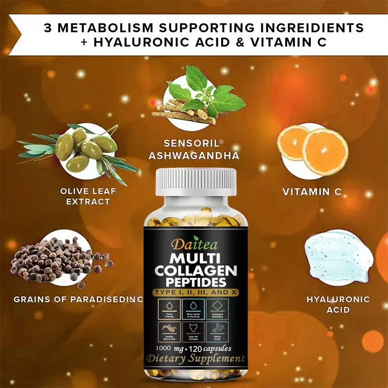 Supplément de peptide multi-collagène, prend en charge la santé cardiovasculaire, Digestive et Gut, promeut la santé des cheveux, de la peau et N64.