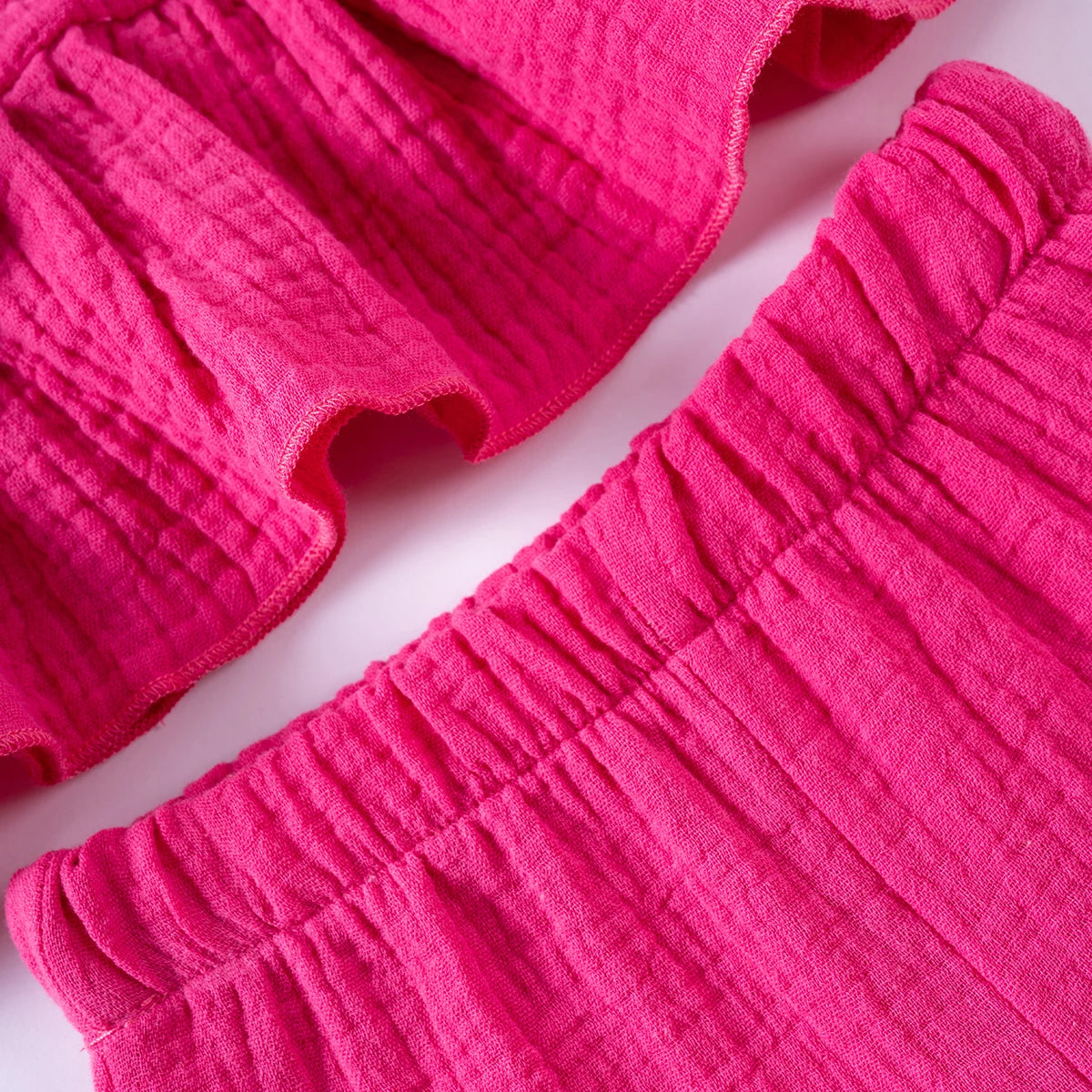 Costumes en mousseline de coton pour petites filles, couleur unie, gilet + short, ensemble de vêtements 2 pièces, sans manches, mignons et décontractés, tenues pour bébés filles