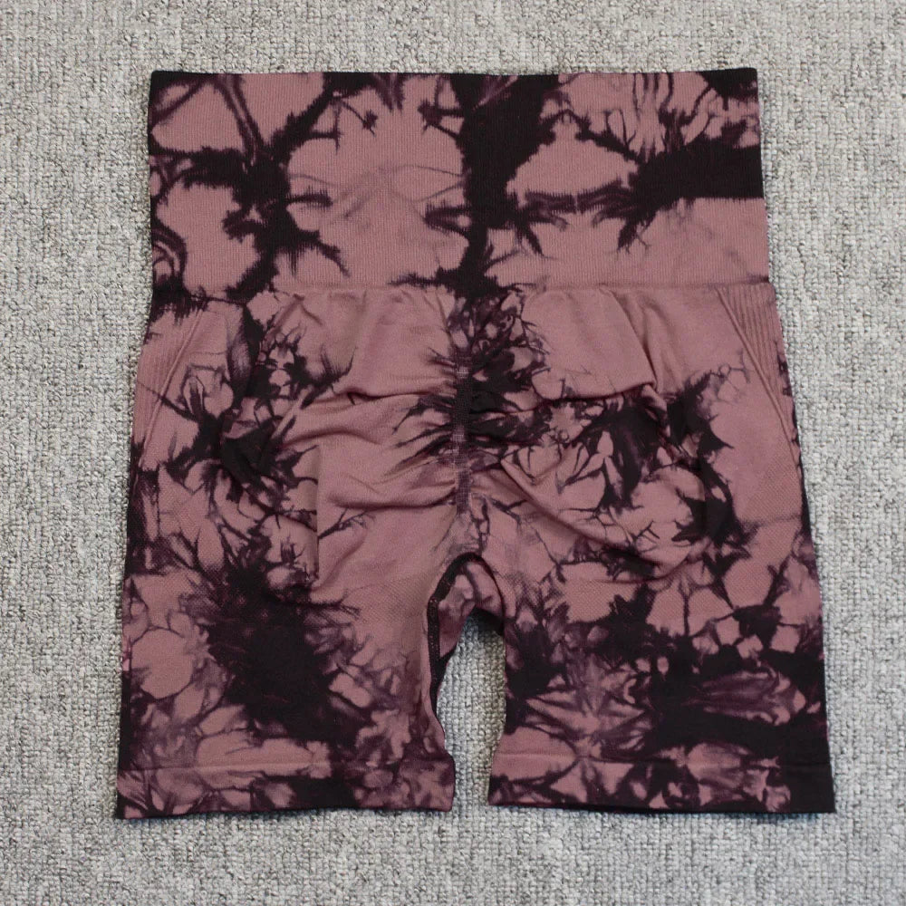 Short de Yoga Tie-Dye pour femmes, short de sport à haute élasticité, Push Up, course à pied, entraînement, Fitness, Leggings de sport courts pour femmes