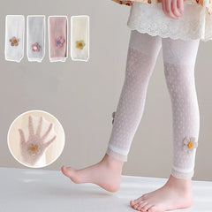 Leggings pour filles, pantalons ajourés pour enfants, vêtements d'été pour enfants, pantalons crayon à fleurs, Style coréen