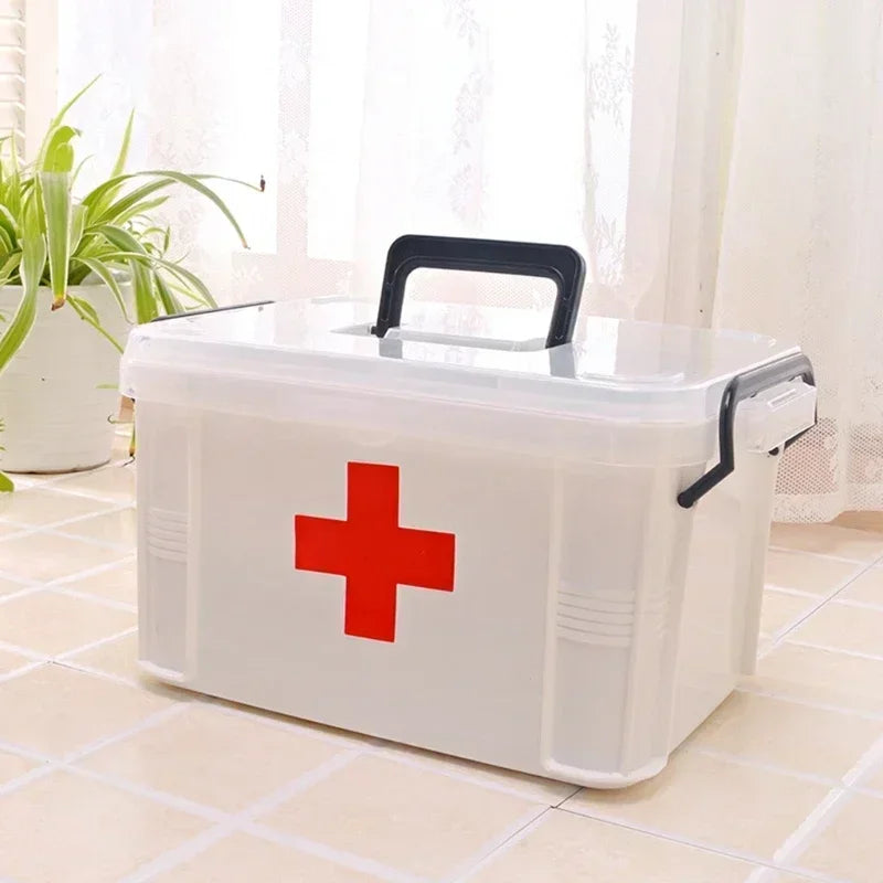 Trousse de premiers secours, boîte de rangement de médicaments, boîte d'urgence Portable, boîtes à médicaments domestiques à Double couche, Kit médical, organisateur de rangement