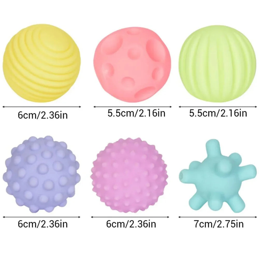Boules texturées pour bébé, jeu sensoriel, activité de 6 à 12 mois, balle multi-doux, jouets de douche Montessori pour enfants, meilleur cadeau, 6 pièces