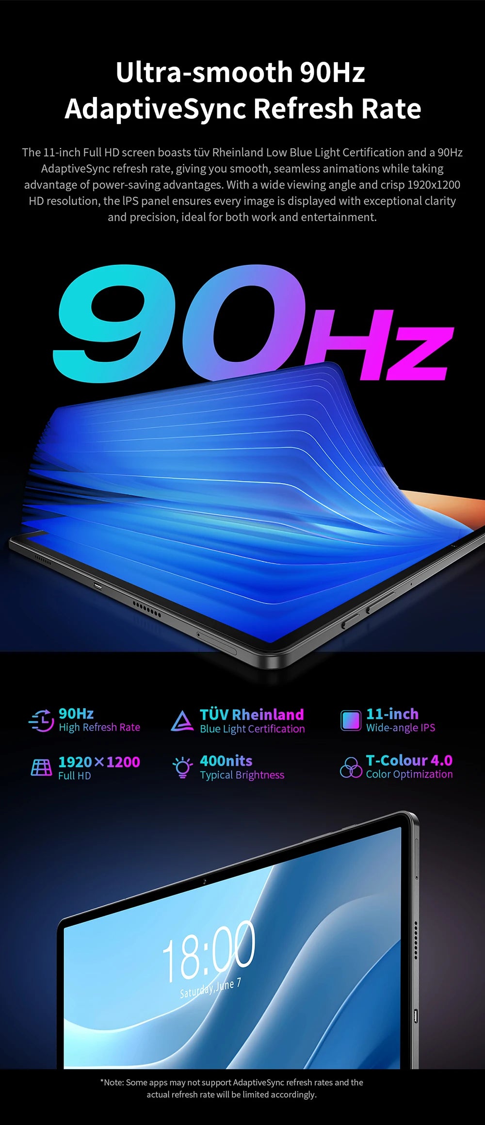 【Première mondiale】 Tablette Teclast T50 Max Écran 11" FHD 90 Hz Android 14 MediaTek G99 8 Go de RAM 256 Go ROM 8000 mAh Type-C Widevine L1