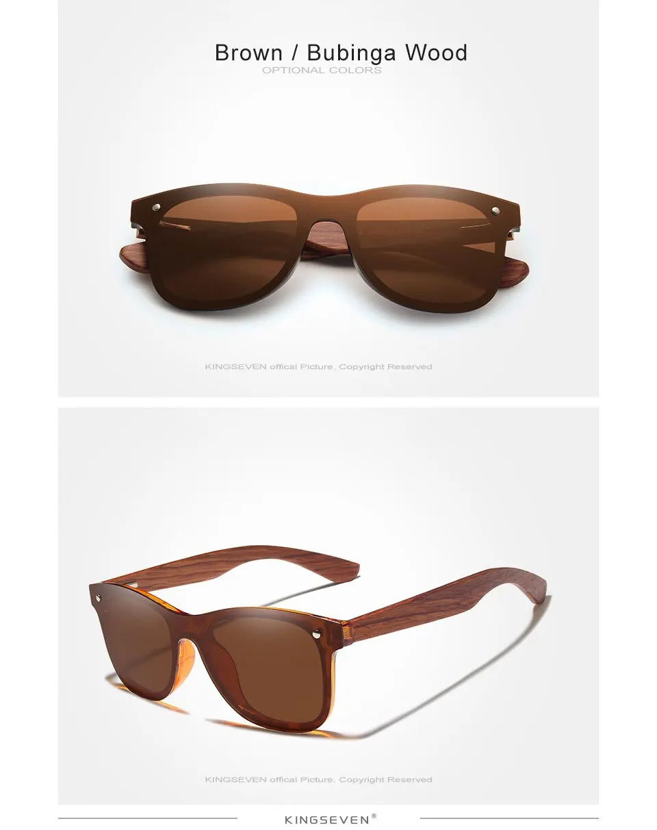KINGSEVEN lunettes de soleil en bois naturel hommes Vintage classique polarisé mode femmes