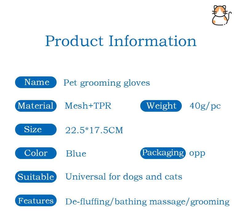 Gant de toilettage pour animaux de compagnie, gant de toilettage pour poils de chat, brosse de démêlage, peigne pour chien, bain, épilateur, brosse de Massage propre pour animaux