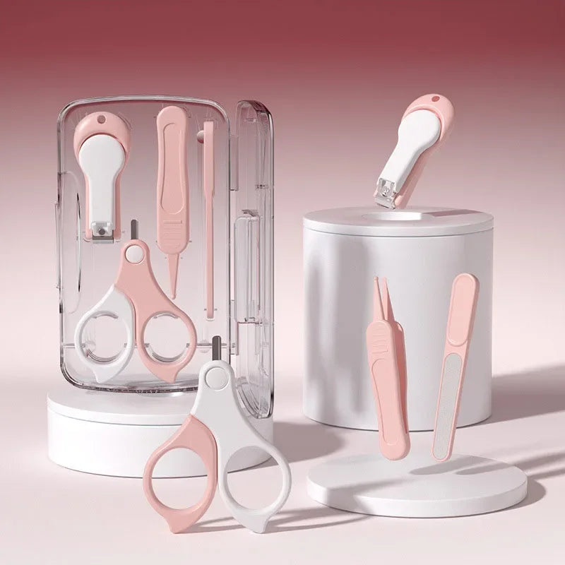 Ciseaux à Ongles pour Nouveau-né, Outil de Soins pour Bébé, Sûr, Portable, Coupe-Ongles, Pince à Épiler avec Boîte, Kit de Manucure pour Enfants