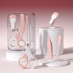 Ciseaux à Ongles pour Nouveau-né, Outil de Soins pour Bébé, Sûr, Portable, Coupe-Ongles, Pince à Épiler avec Boîte, Kit de Manucure pour Enfants