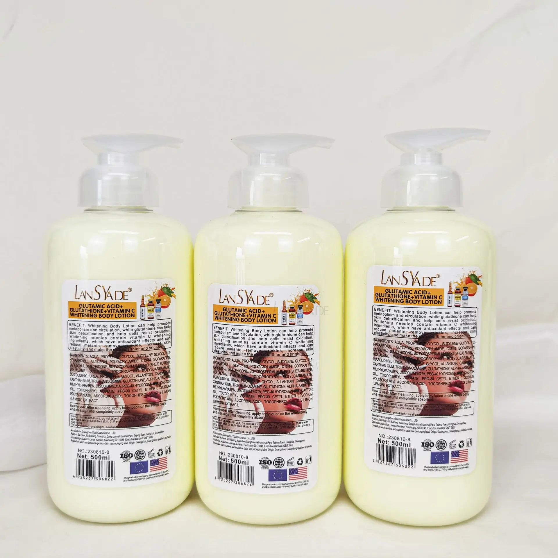 VC Glutathion Body Gratitude Facial Nourrissant, Raffermissant, Éclaircissant, Hydratant, Blanchissant, 500ml