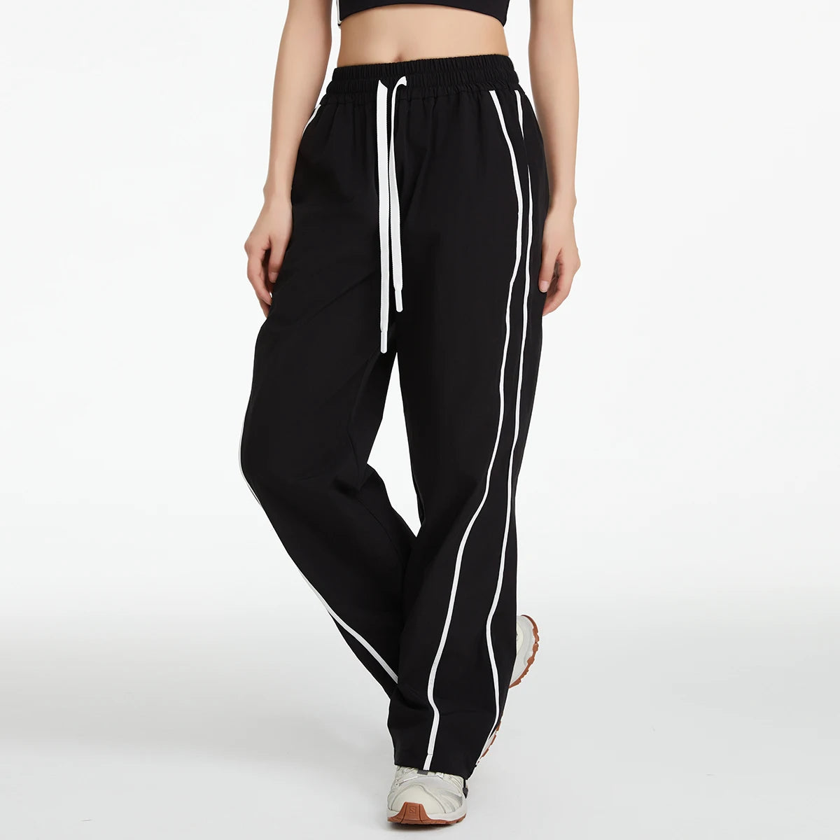 Women's sports pants, cool, windproof, outdoor mountaineering, loose fit, casual, wide legs, quick-drying, sun protection, summer