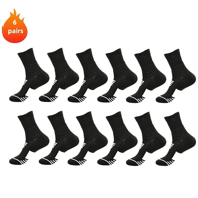 3 pairs of men's comfortable cushioned athletic socks for outdoor sports