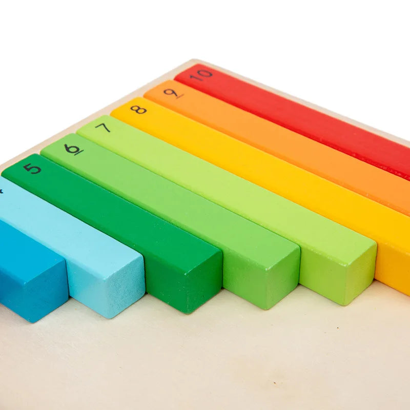 Jouets en bois Montessori fuchsia pour enfants, aides aux mathématiques, bâtons de fraction de document, éducation précoce de la maternelle, jouets d'apprentissage