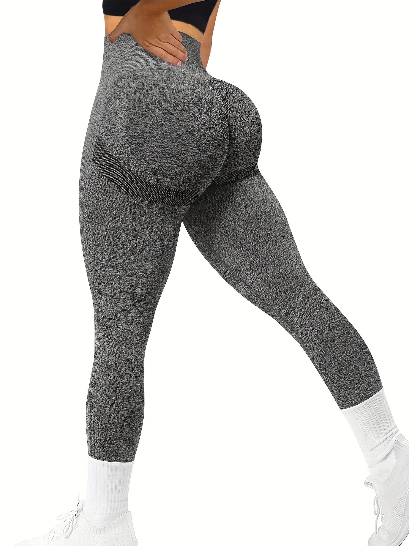 Women's Seamless Butt Lifting Workout Leggings, High Waist Yoga Pants, Compression Contour Tights