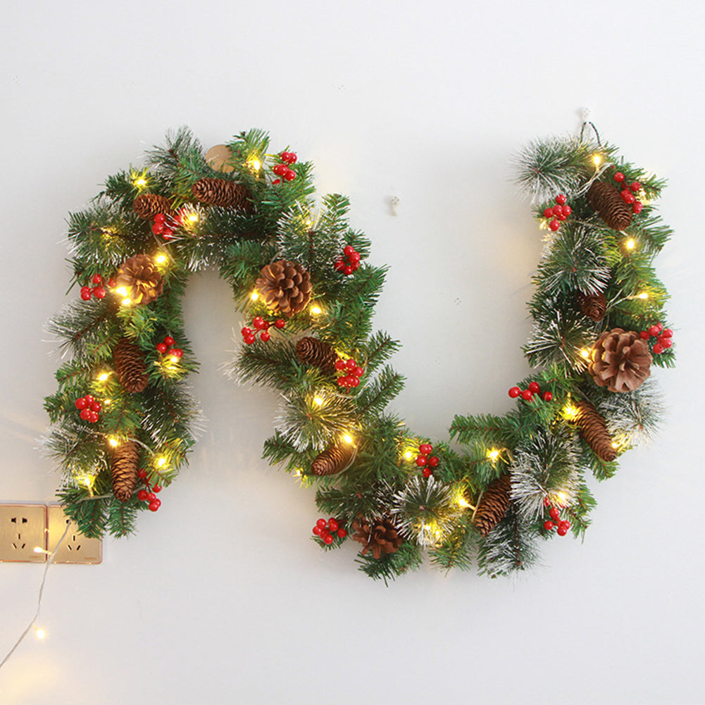 Rattan Festival Garland, 1.8/2.7M, Red Berry Branches, Elegant Party Decoration, Home Wall Door