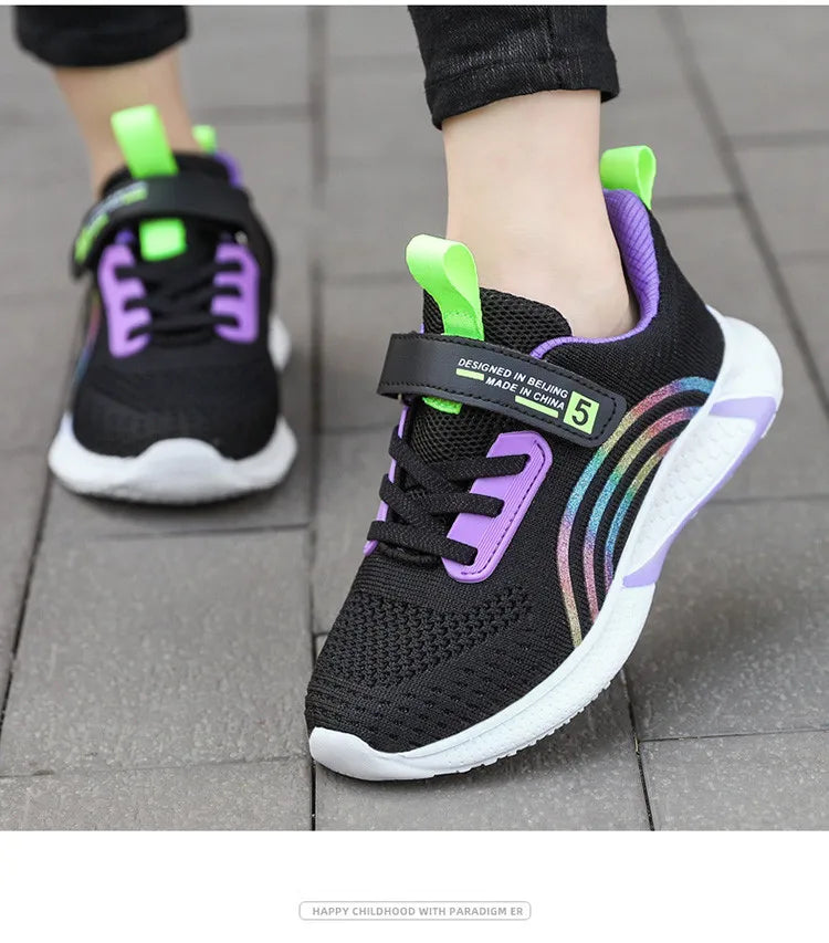 Nouveau Design rouge formateurs chaussures pour enfants filles confortable plate-forme fille chaussures de sport grande taille 38 enfants baskets de course