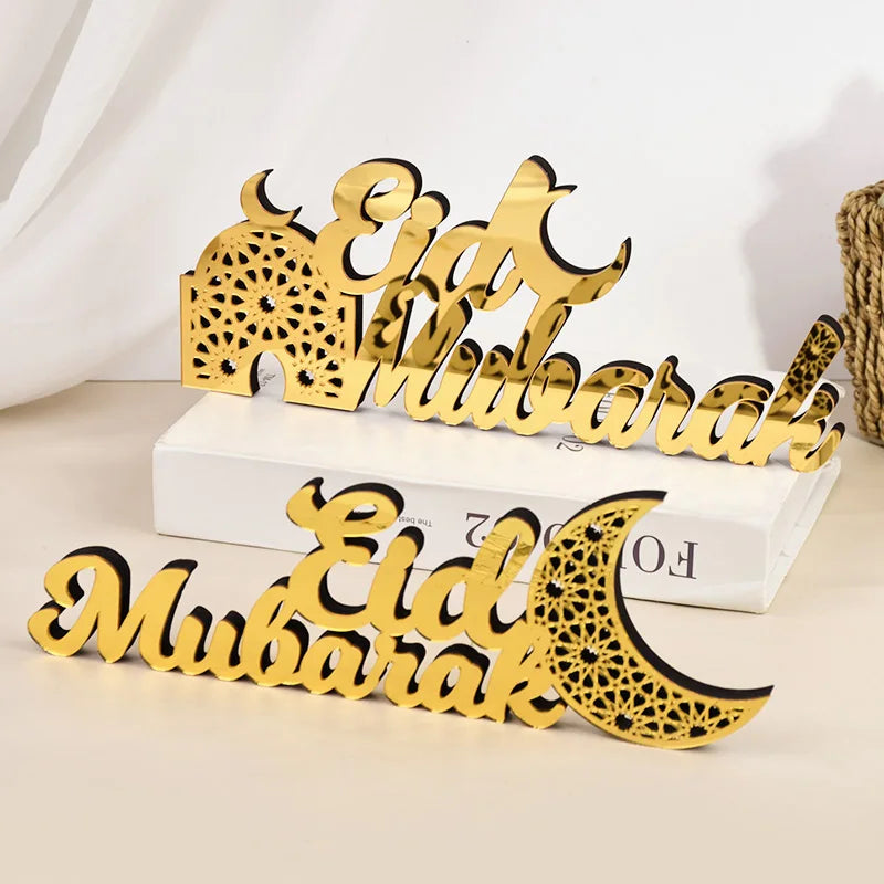 Ornement acrylique du Ramadan Mubarak 2025 Eid Mubarak Ramadan Kareem, décoration pour la maison, décor de fête musulmane islamique, cadeau Eid Al Adha