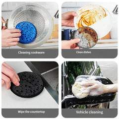 Éponge ronde à vaisselle de cuisine haute densité, douce et absorbante, pour nettoyer le Pot, tampon à récurer la rouille, pour enlever la éponge de nettoyage ménager