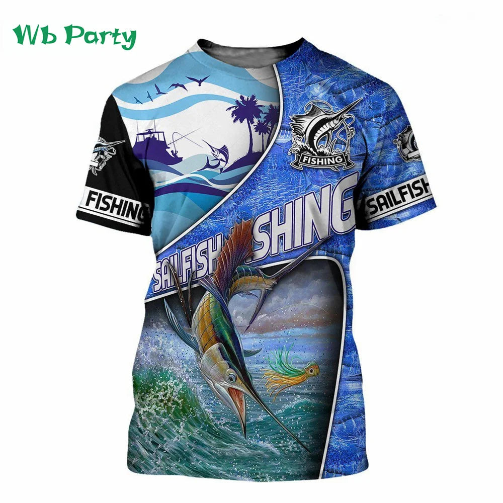 Camisas para hombre, camiseta gráfica con estpado de peces, camiseta de manga corta para hombre, camisetas con gráficos