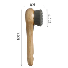 Brosse de lavage du visage en bois, manche en hêtre, manche en bambou, lavage manuel du visage