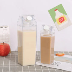 Bouteille d'eau à freins à lait en plastique transparent, boîte transparente portable pour jus, thé, tasse à boire HI, 500ml, 1000ml