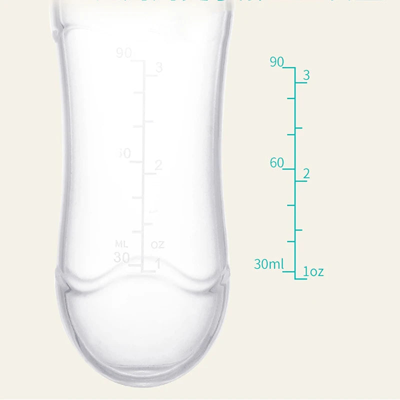 BiSantos à presser en silicone pour bébé, cuillère d'entraînement pour nouveau-né, mangeoire à céréales pour bébé, supplément alimentaire, ustensiles sûrs