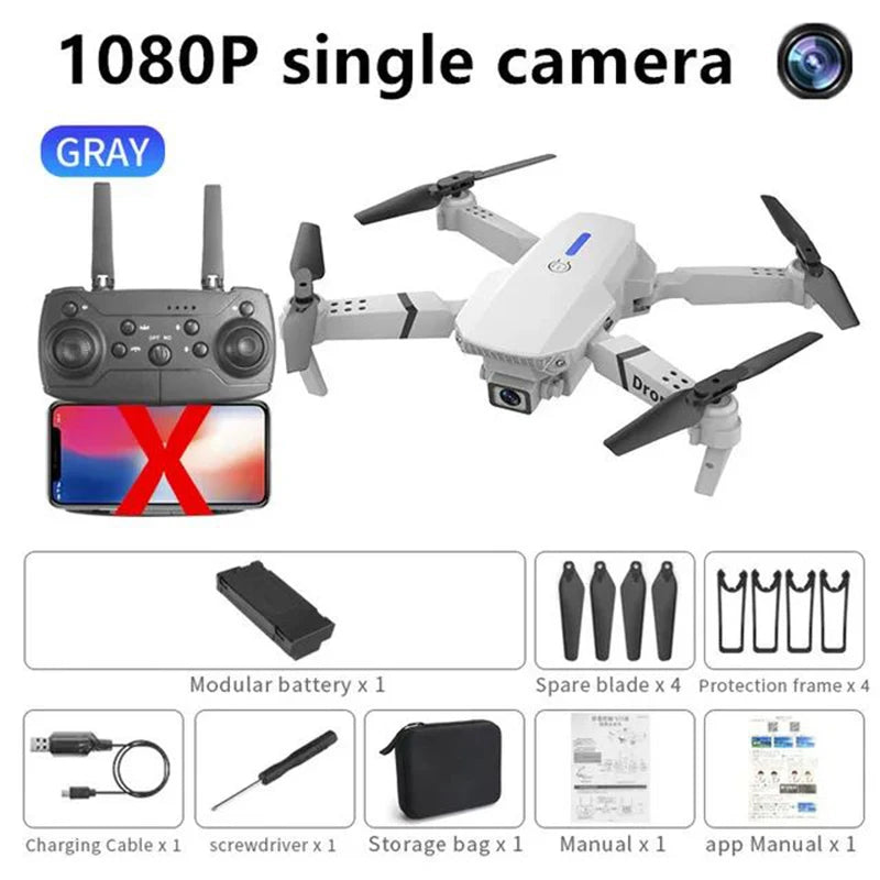 2024 New E88 Pro WIFI FPV Drone Wide Angle HD 4K 1080P Camera Altitude Hold RC Foldable Quadcopter Helicopter Toys Gift