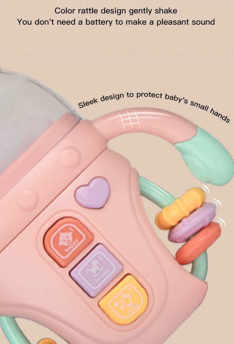Hochet pour bébé, jouet d'apprentissage sensoriel Musical avec musique et lumières, sucette de dentition pour tout-petits, garçons et filles, cadeaux 0-24M