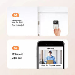 Tuya – Wireless Video Doorbell, WiFi Camera, Night Vision, Smart Home Security, Outdoor HD Doorbell, Two-Way Intercom, Voice Change