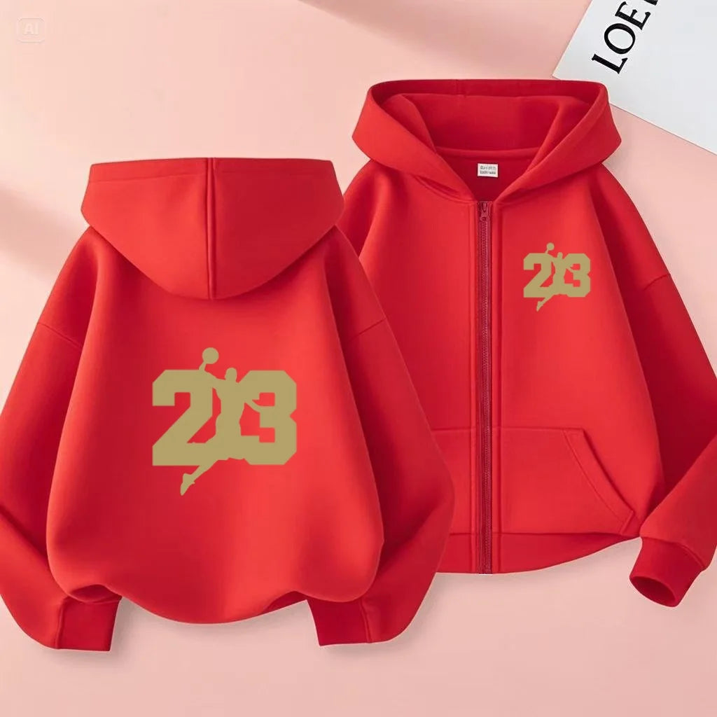 Sporty zip-up hoodies, fashionable casual jackets and warm tops for autumn and winter, suitable for boys and girls aged 3 to 12 years