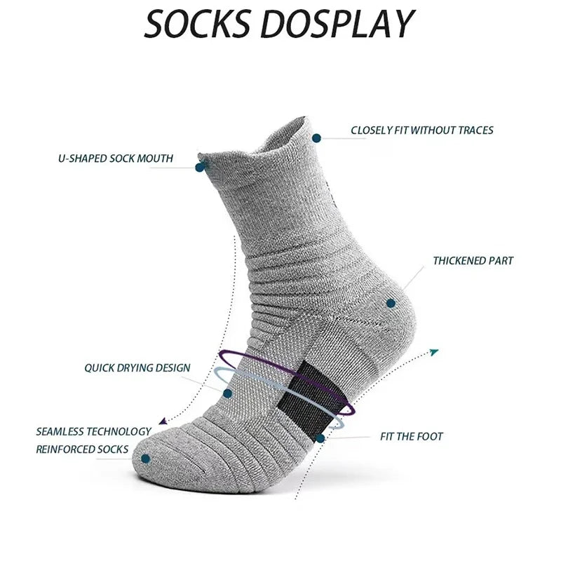 1/3 pairs of men's non-slip football socks, cotton socks, short and long tube, breathable and deodorizing sports socks, sizes 39-45