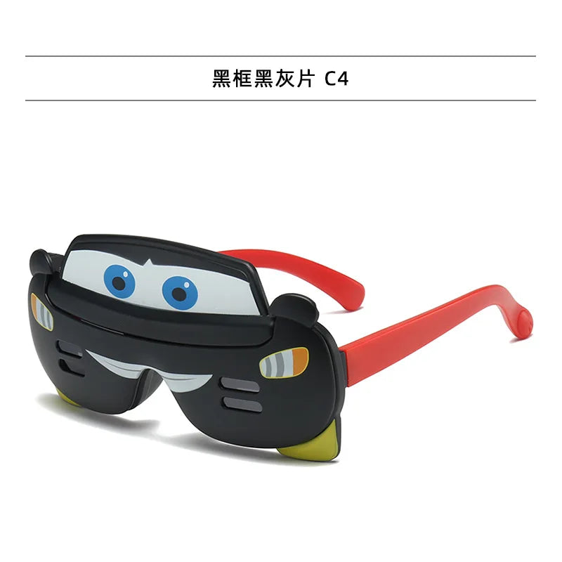 Dessin animé voiture fête polarisé enfants lunettes de soleil lunettes enfants voiture Flip couverture lunettes enfant doux protéger ombre lunettes UV400 Oculos