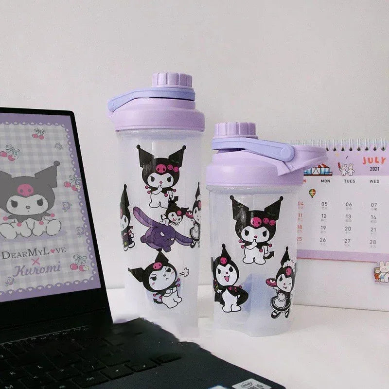 Sanrio – bouteille Shaker de Sport, bouteille de mélange de protéines de lactosérum et de poudre, bouteille de boisson en plastique Portable pour l'extérieur, Fitness, gymnastique