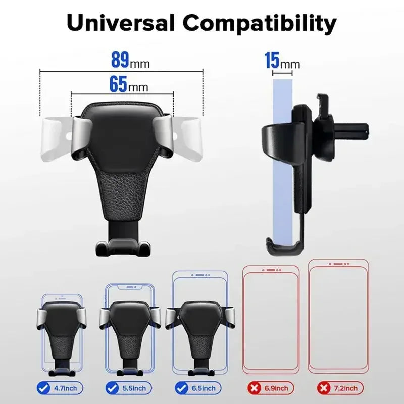 Support de téléphone portable universel pour voiture, clip de montage sur grille d'aération, intérieur de voiture, 4.0-7 pouces, tout le matin, nouveau